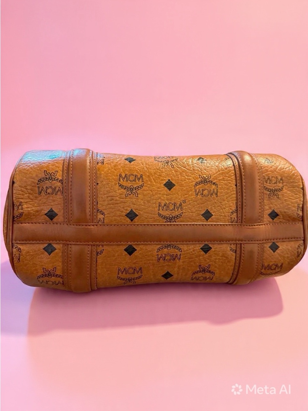 Authentic MCM Cognac Visetos Barrel Bag - Gently Used - Picture 6 of 7